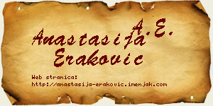 Anastasija Eraković vizit kartica